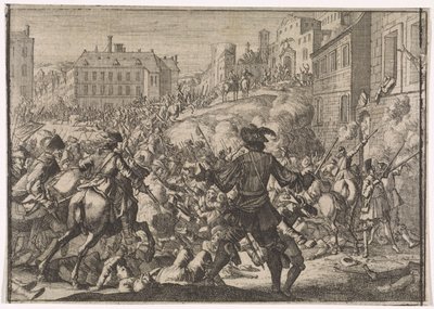 Verovering van Praag door het Zweedse leger, 1648 door Caspar Luyken (attributed to)