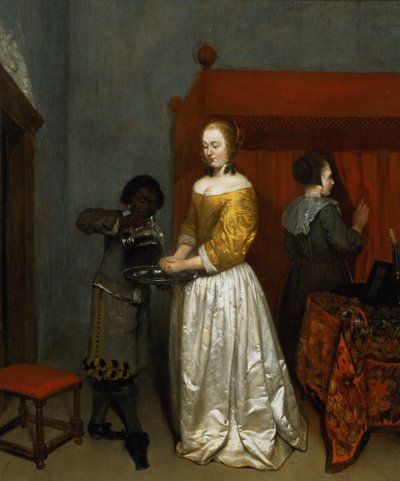 Een Dame die haar Handen Wast, 1657 door Caspar Netscher