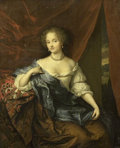 Portret van een vrouw door Caspar Netscher