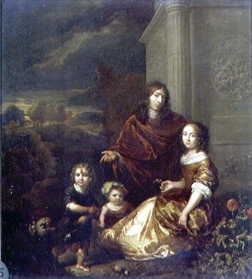 De Familie van de Kunstenaar door Caspar Netscher