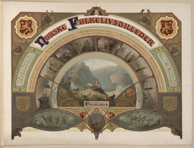 Illustratie uit het boek Norske Folkelivsbilleder van Tidemand, Adolph en uitgegeven door Chr. Tønsberg door Caspar Scheuren