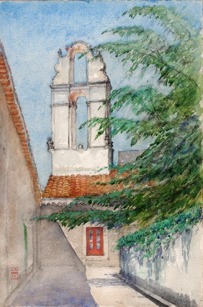 Klokkentoren, Hotel San Dominico Oud Klooster, Taormina, Sicilië, 1933 door Cass Gilbert