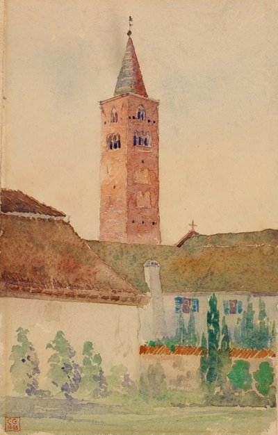 Kerktoren, Italië, 1898 door Cass Gilbert