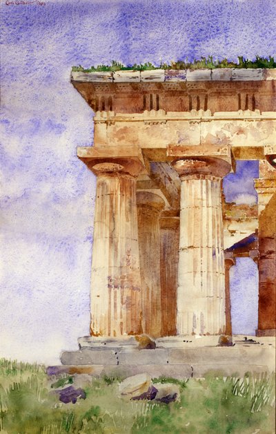 Tempel van Neptunus, Paestum, 1898 door Cass Gilbert