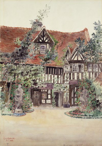 De Kleinere Binnenplaats, Hotel Guilleaume le Conquerant, Dives, Frankrijk, 1924 door Cass Gilbert
