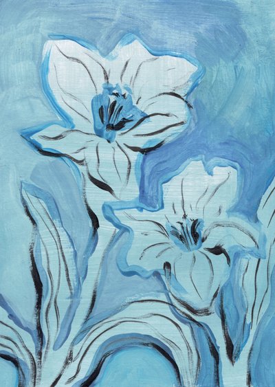 Abstract: Blauwe bloemen door Catalina Somolinos