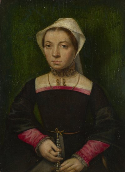 Een dame met een rozenkrans door Catharina van Hemessen