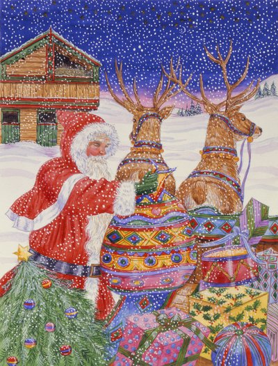 Kerstman Laadt zijn Slee door Catherine Bradbury