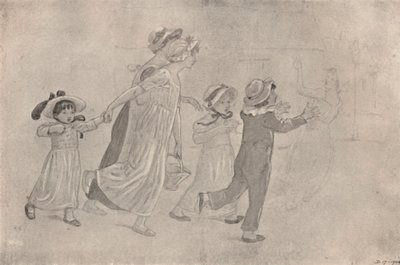 Aquarel voor Kleur Houtsnede, 1880-1890, 1923 door Catherine Greenaway