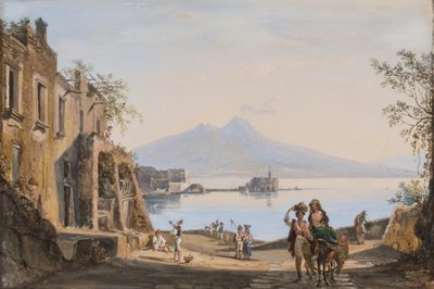 Uitzicht op Vesuvius vanaf de Mergellina, c.1845 door Catherine Louisa Marlay