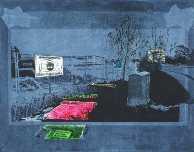 Legioen van kleur, 2015 (linoleumsnede en ets) door Catherine Sutcliffe-Fuller