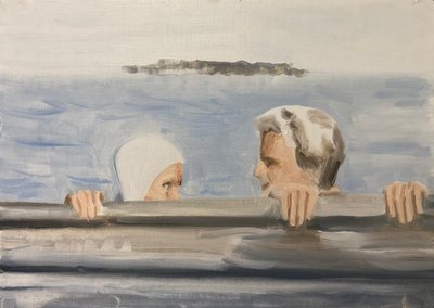 02.05.20 Ze hield van hem, 2020 (olieverf op papier) door Cathy Lomax