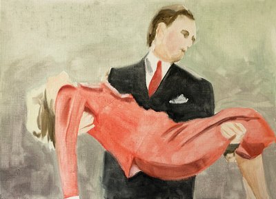 17.05.20 Ze had hen verteld dat ze hem vermoord had, 2020 (olieverf op papier) door Cathy Lomax