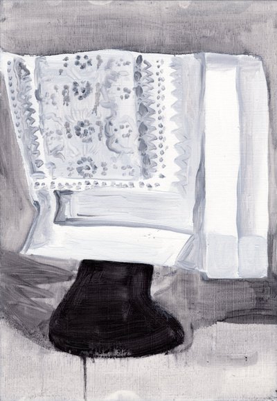 Obsfuscate, 2019 (olieverf op papier) door Cathy Lomax