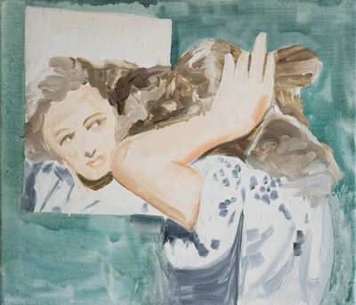 Up Do, 2017 (olieverf op linnen) door Cathy Lomax