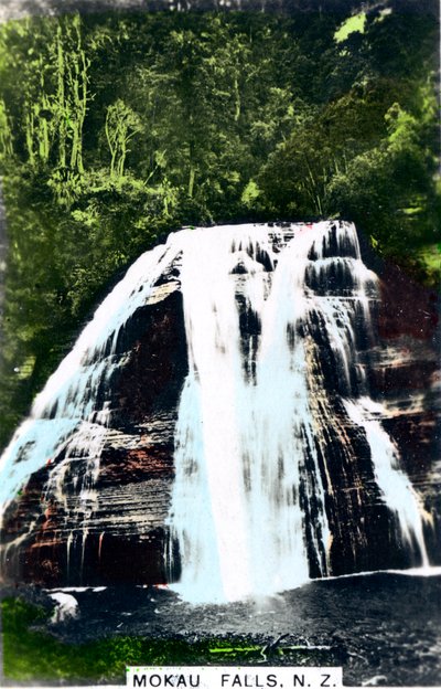 Mokau Falls, Noordereiland, Nieuw-Zeeland door Cavenders Ltd