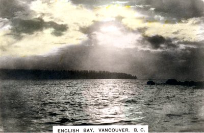 Zonsondergang over English Bay, Vancouver, British Columbia, Canada, ca. 1920s door Cavenders Ltd