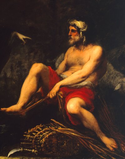 Erminia onder herders (detail) door Cecco  Bravo