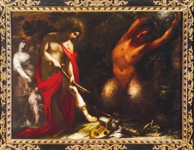 Apollo en Marsyas, ca 1650, Francesco Montelatici bekend als Cecco Bravo door Cecco  Bravo