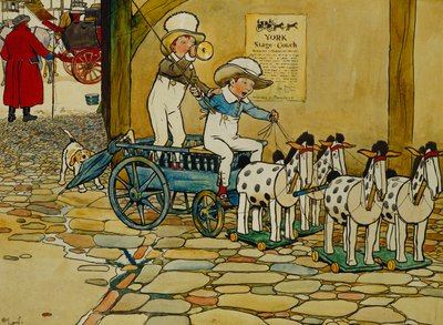 Chips van het oude blok; De York Stage Coach door Cecil Charles Windsor Aldin