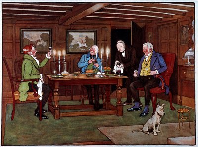 Kenners genieten van een glas port door Cecil Charles Windsor Aldin