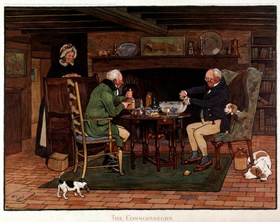 Kenners Twee Engelsen bereiden punch. Aquarel door Cecil Aldin door Cecil Charles Windsor Aldin
