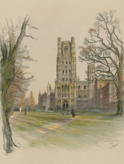 Kathedraal van Ely door Cecil Charles Windsor Aldin