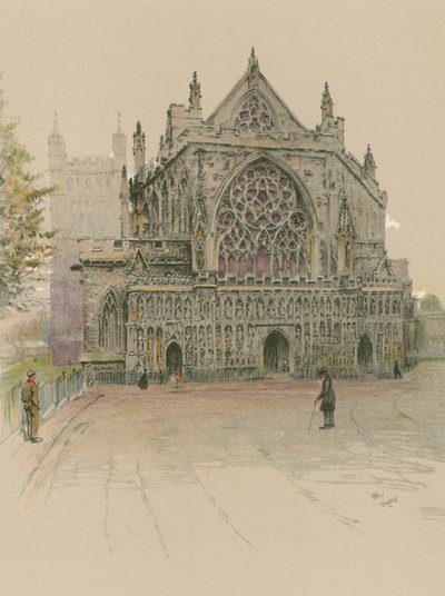 Kathedraal van Exeter door Cecil Charles Windsor Aldin