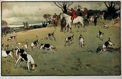 Jachtscène, een spoor door Cecil Charles Windsor Aldin
