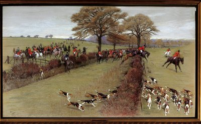Jachtscène, bemanning South Berks door Cecil Charles Windsor Aldin