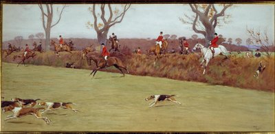 Jachtscène, de bemanning Blackmoor door Cecil Charles Windsor Aldin