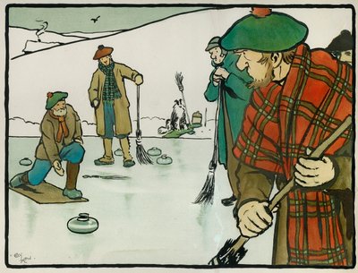 Oude Engelse sporten en spellen: Curling door Cecil Charles Windsor Aldin