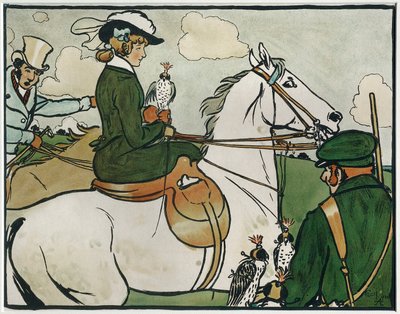 Oude Engelse sporten en spellen: Valkenjacht door Cecil Charles Windsor Aldin