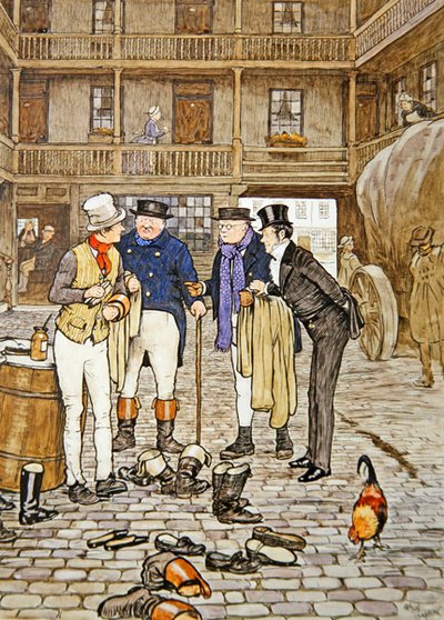 Sam bij de White Hart door Cecil Charles Windsor Aldin