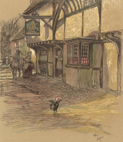 The Bell Inn, Waltham St Lawrence door Cecil Charles Windsor Aldin