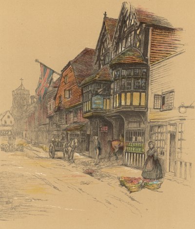 The George Inn, Salisbury door Cecil Charles Windsor Aldin