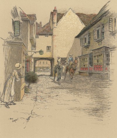 The Golden Cross, Oxford door Cecil Charles Windsor Aldin