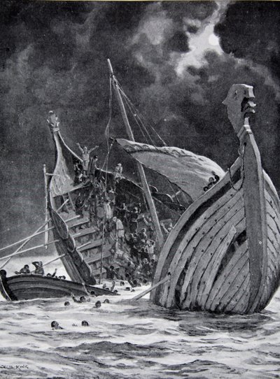 Het verlies van het Witte Schip in 1120, illustratie uit 