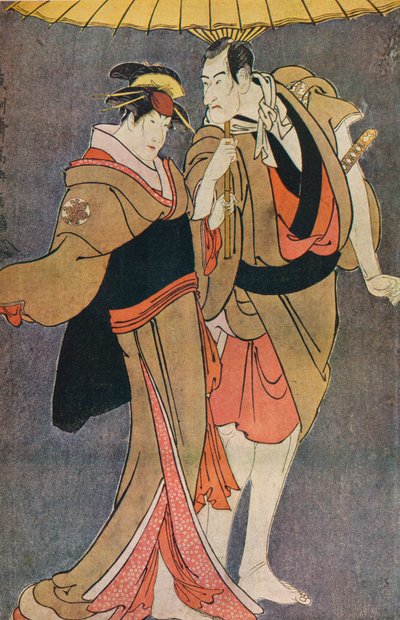 Ichikawa Komazo III als Kameya Chubei en Nakamura Tomisaburo als Umegawa door Cecil Reginald Grundy