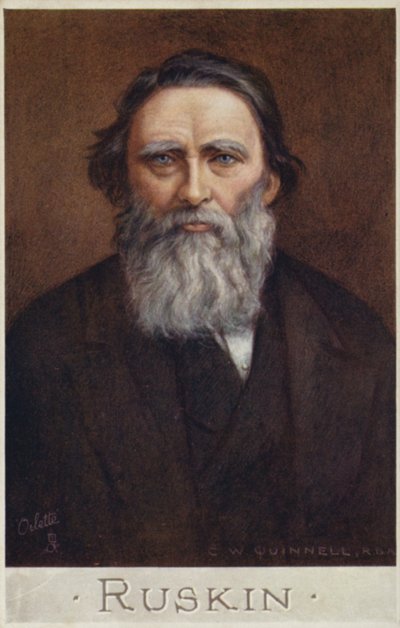 John Ruskin (1819-1900), Engelse schrijver, kunstcriticus, kunstenaar en sociaal denker door Cecil Watson Quinnell