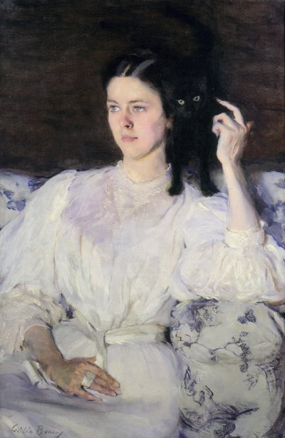 Sita en Sarita, of jong meisje met een kat, 1893-94 door Cecilia Beaux