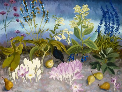 Merel en Bloemen door Cedric Morris