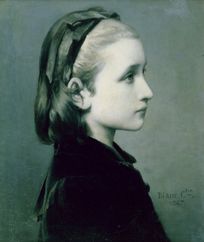 Hoofd van een Meisje, 1867 door Celestin Blanc
