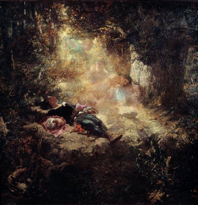 Een zonnestraal (schilderij door Celestin Nanteuil) door Celestin Francois Nanteuil