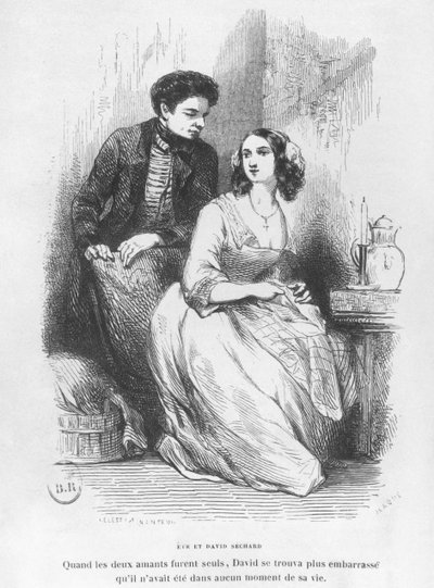 Eva en David Sechard, illustratie uit 