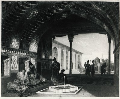 De Spiegelzaal in het Paleis van de Sardar van Jerevan, door Celestin Francois Nanteuil (1813-1873), Armenië door Celestin Francois Nanteuil