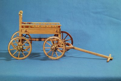 Reconstructie van een wagen gevonden in het graf van een prinses van Vix (hout) door Celtic