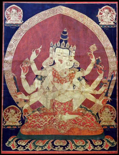Guhyasamaja Akshobhyavajra Thanka, 17e eeuw door Central Asian Art.