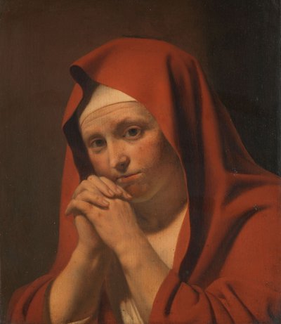 Biddende vrouw door Cesar Boetius van Everdingen