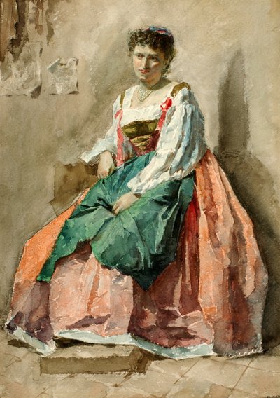 Portret van een dame, laat 19e-vroeg 20e eeuw door Cesare Biseo